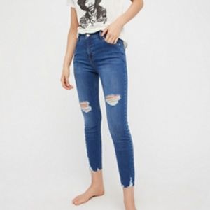 Free People High Rise Shark Bite Jeans 26